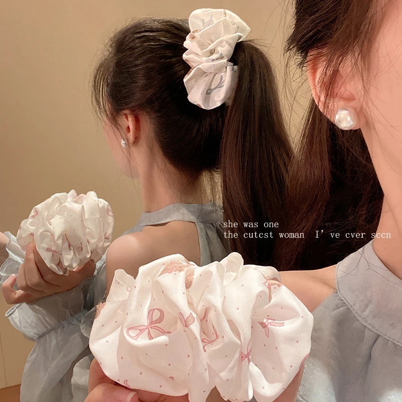韩系布艺褶皱蝴蝶结香蕉夹女高级感后脑勺马尾夹半扎发鲨鱼夹头饰