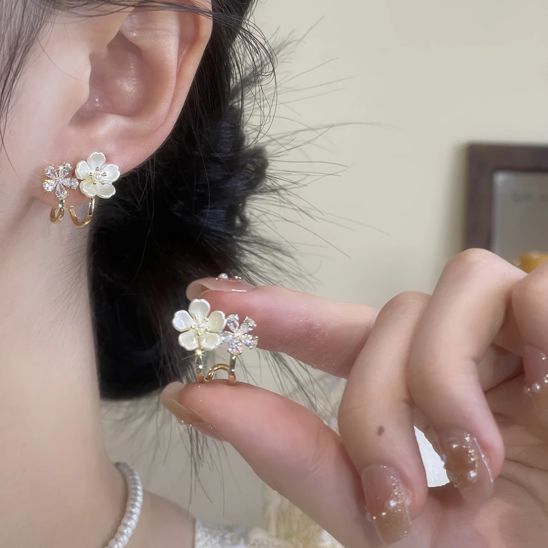 精致小花耳钉女小众设计感高级气质森系耳饰A-416