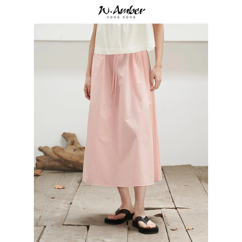 半身裙女新款法式A字裙子中长款小个子显瘦半裙女