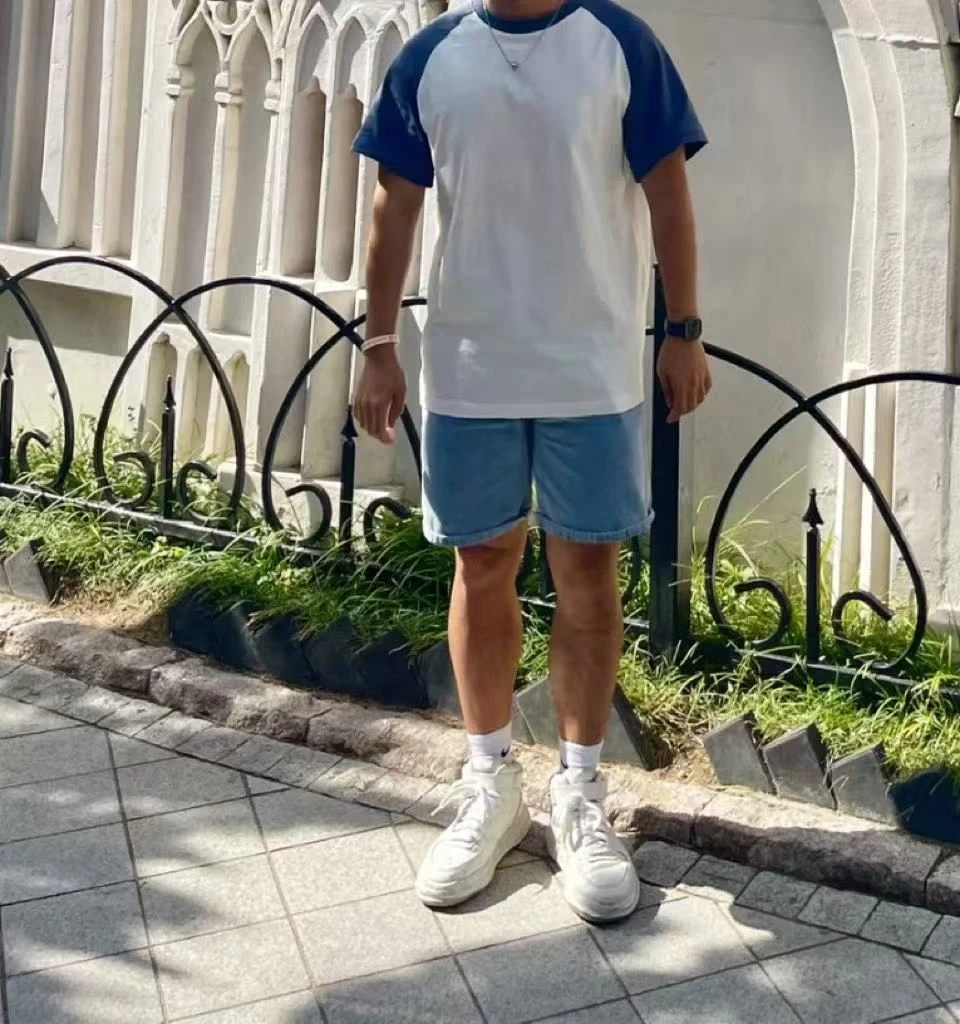 【插肩袖战马】纯棉弹力短袖T恤