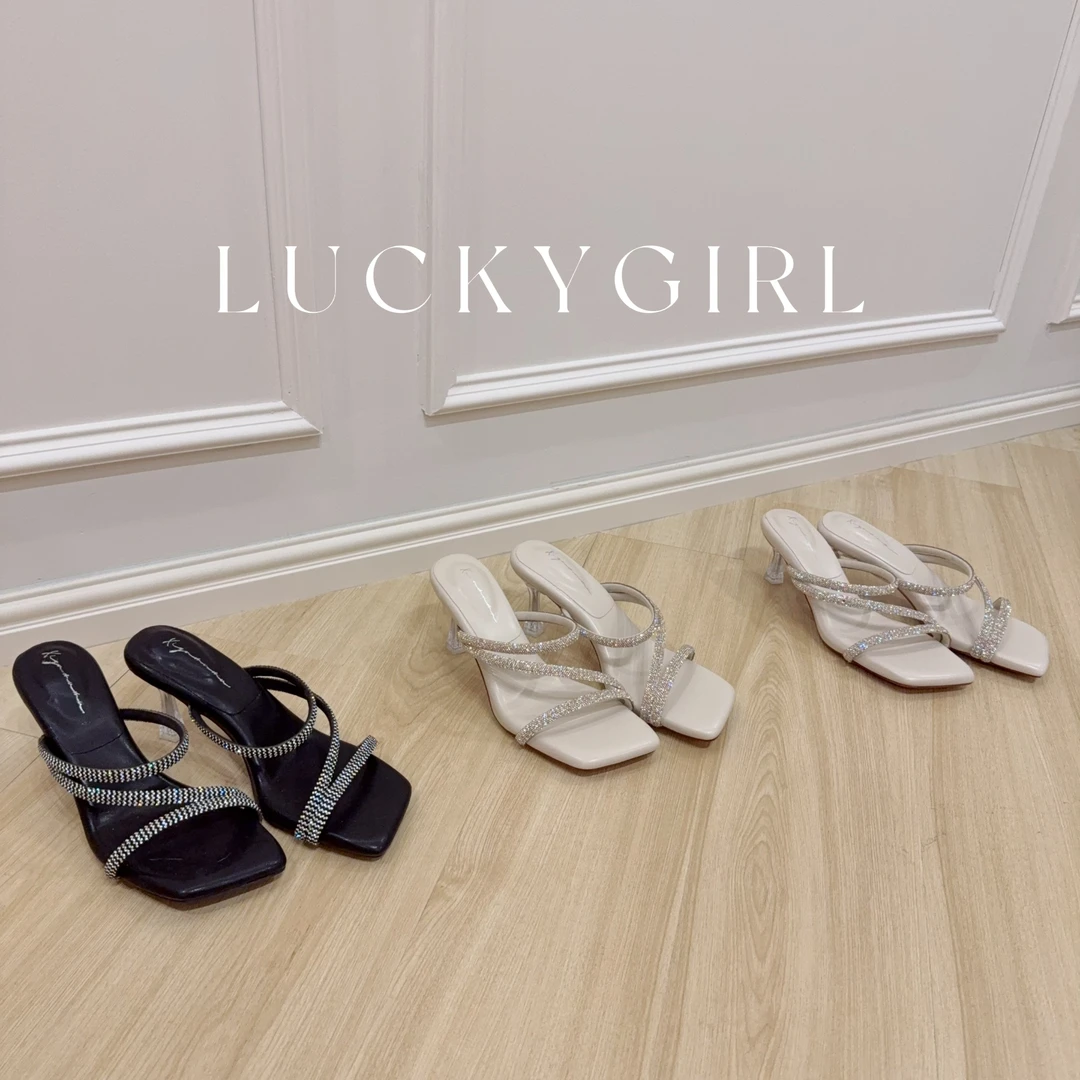 LUCKY｜“梦幻星光”加厚软垫精致水钻气质千金名媛高跟鞋