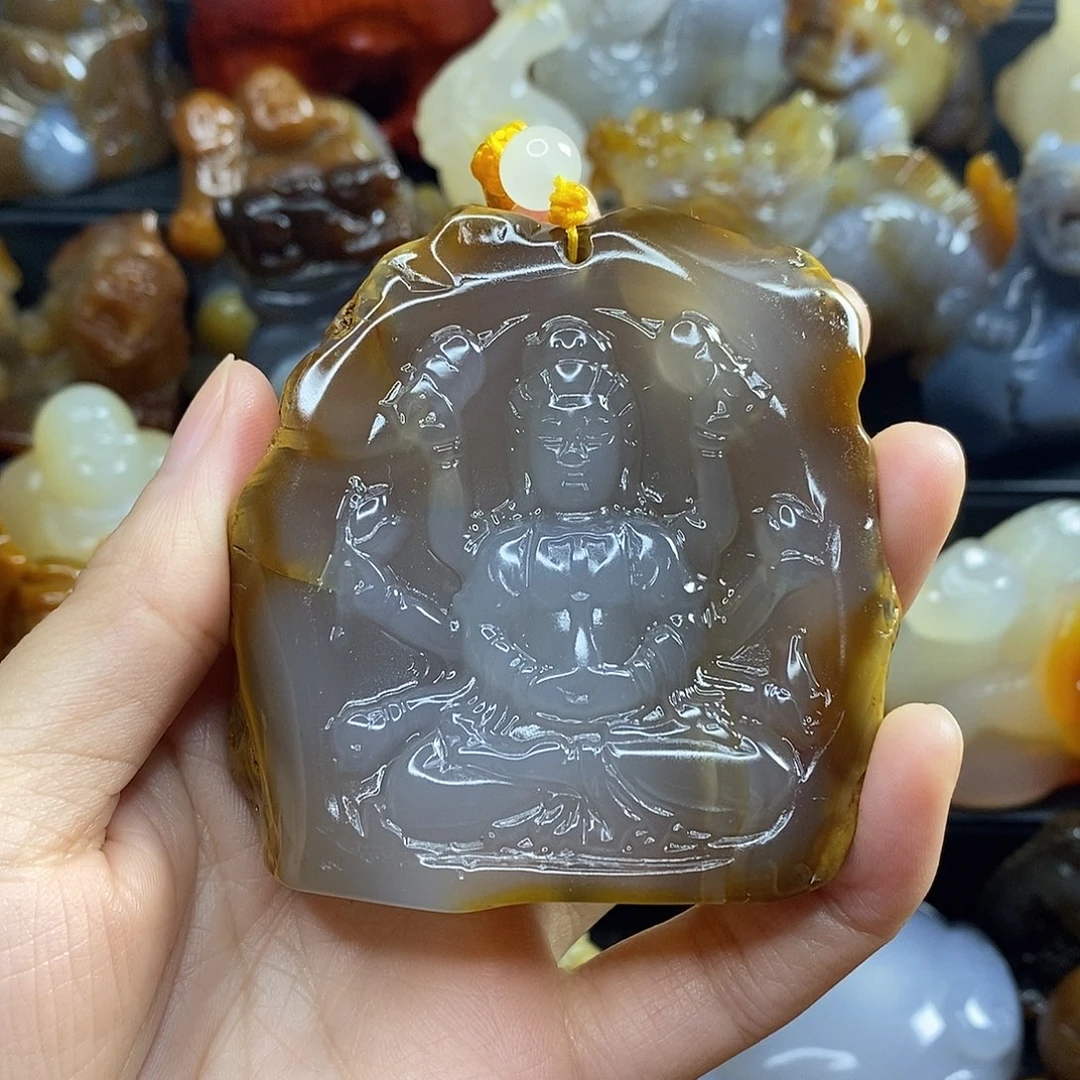 用***8玛瑙/玉髓未镶嵌手把件