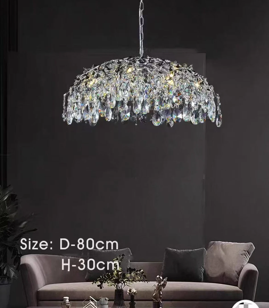 轻奢水晶吊灯法式餐厅吊灯卧室枝形客厅灯高级设计师艺术水晶灯具
