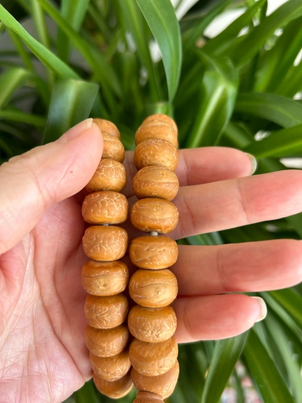 尼泊尔算盘珠新手福利 高油橘皮大眼精工算盘珠尺寸14.15凤眼手