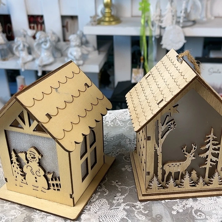 木头发光小房子夜灯