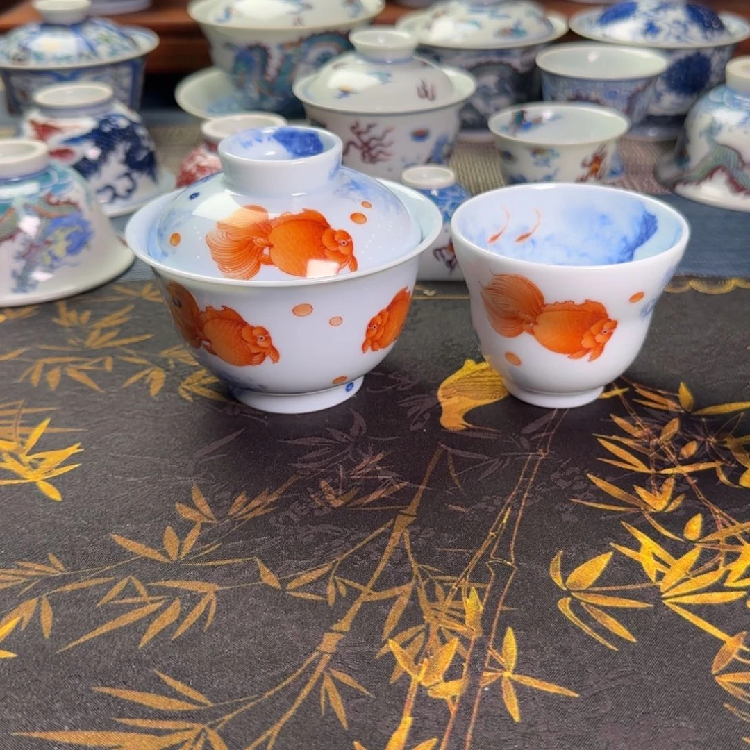 瓷片金玉满堂套组杯杯杯