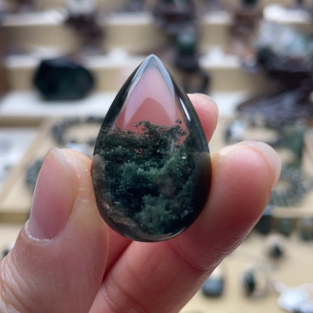 未镶嵌水晶颈饰绿幽灵聚宝盆水滴