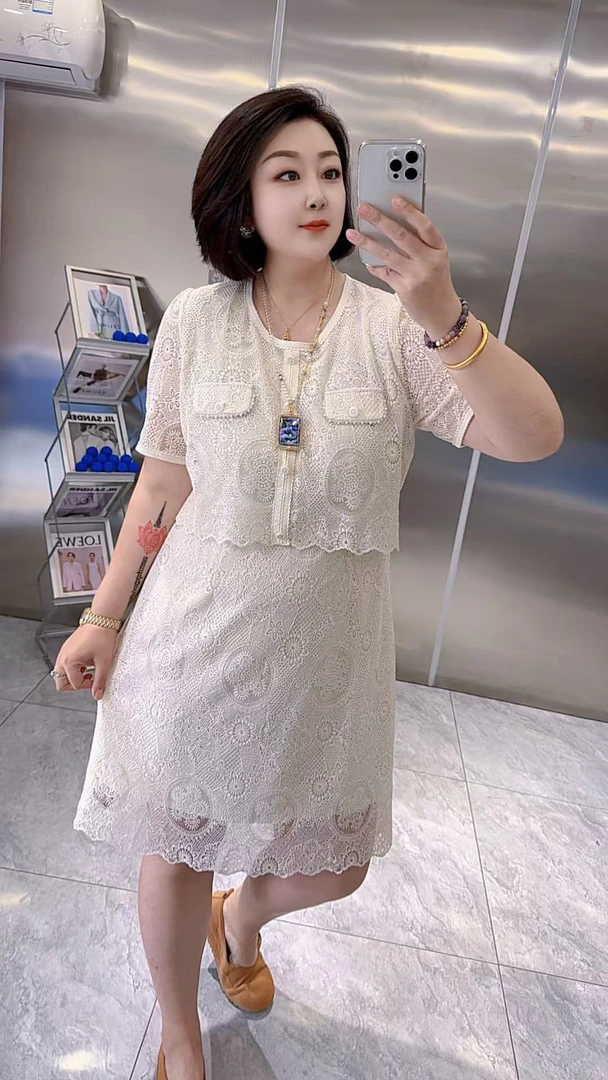 【聪姐推荐】7376韩系气质名媛显瘦假两件连衣裙（裙长103，胸围118）