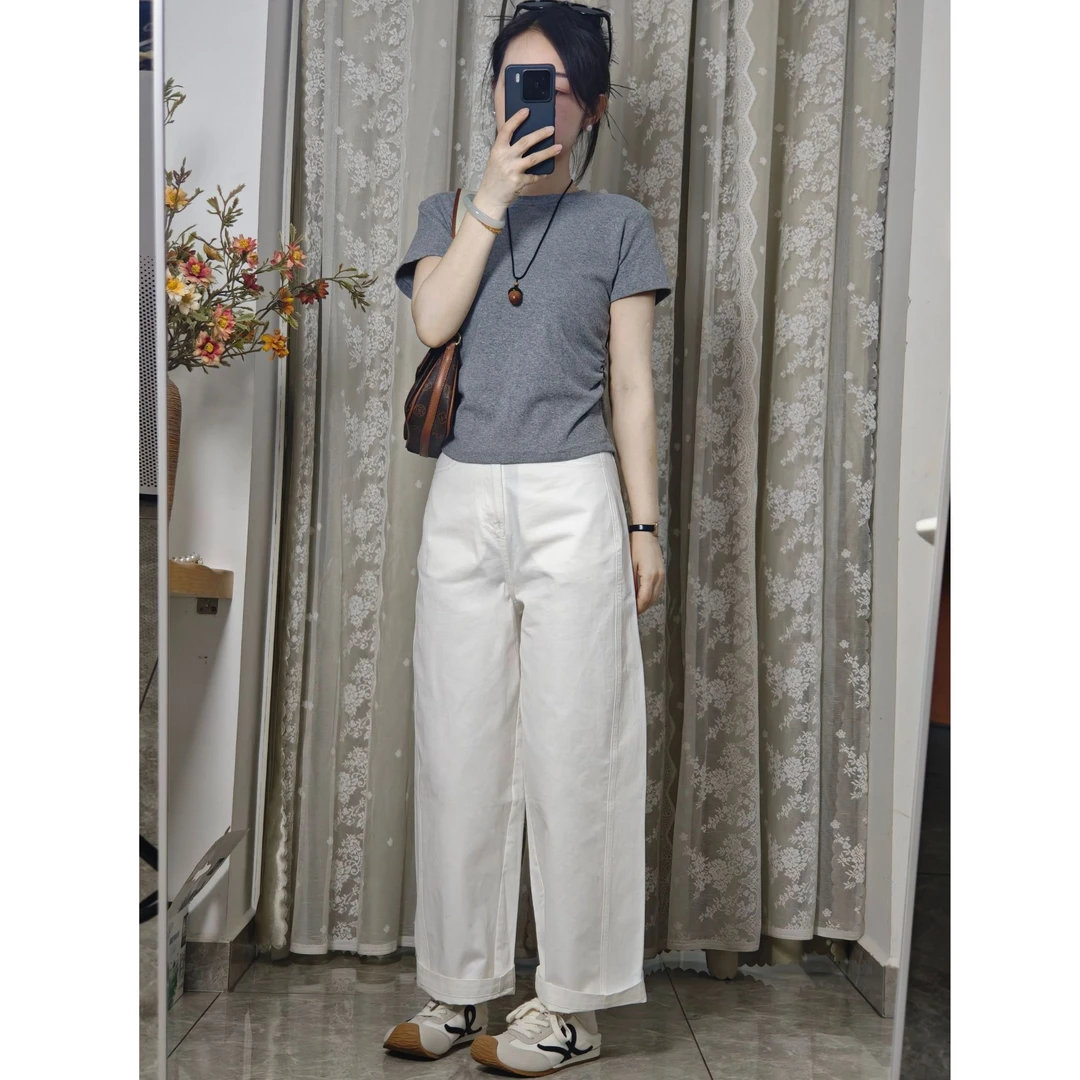 【当天发+运费险】小个子裤子白色休闲裤女2025显瘦薄款夏季九分裤