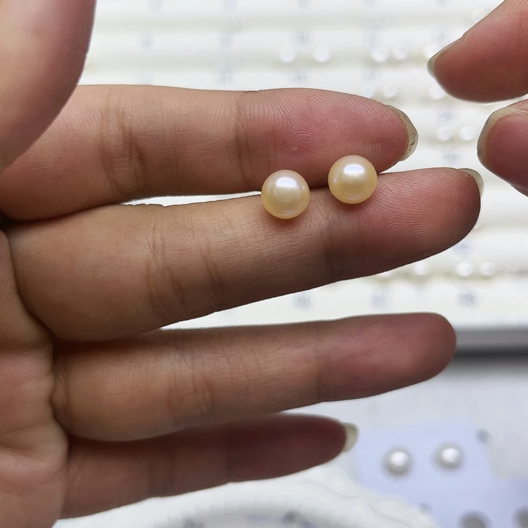 淡水珍珠耳饰银S925镶嵌不****终