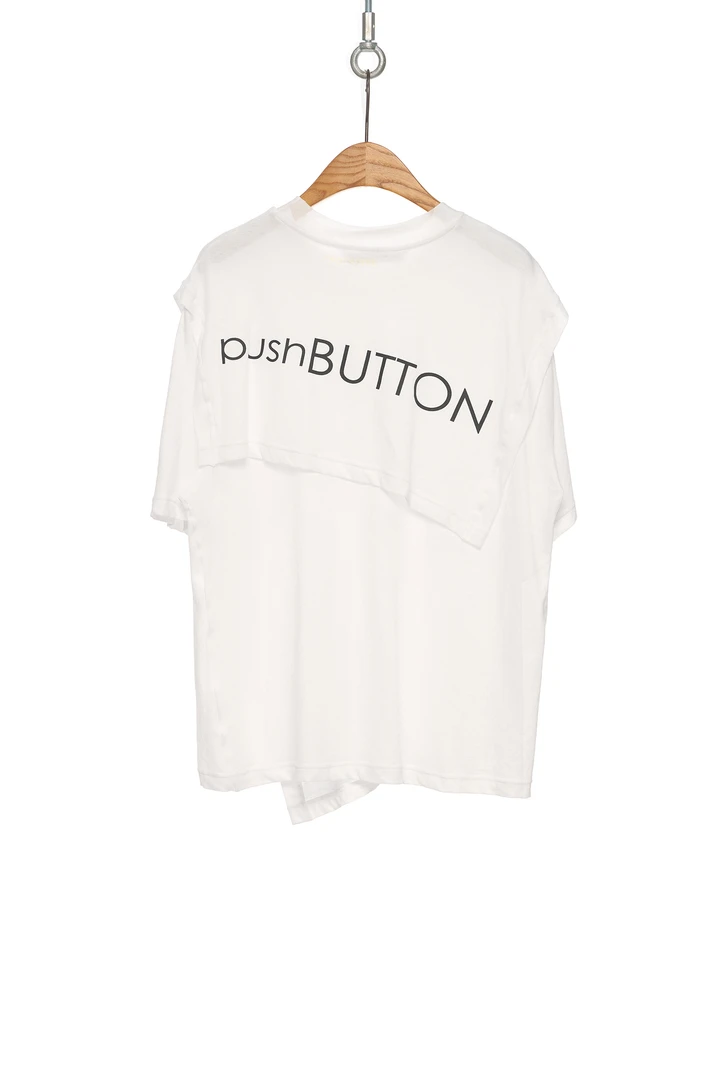 pushBUTTON结构设计短袖T恤