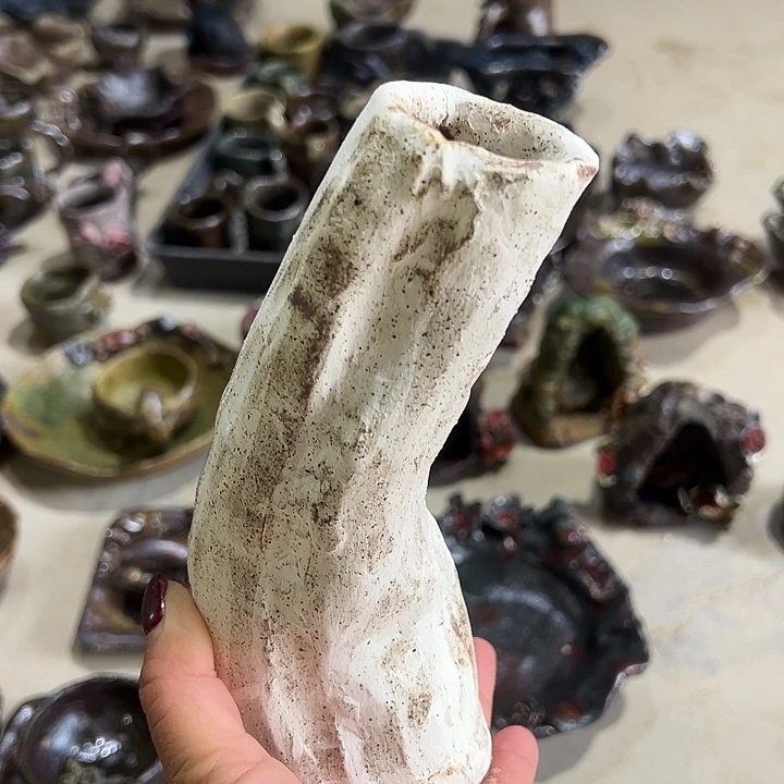 无孔新品刚出窑手工粗陶