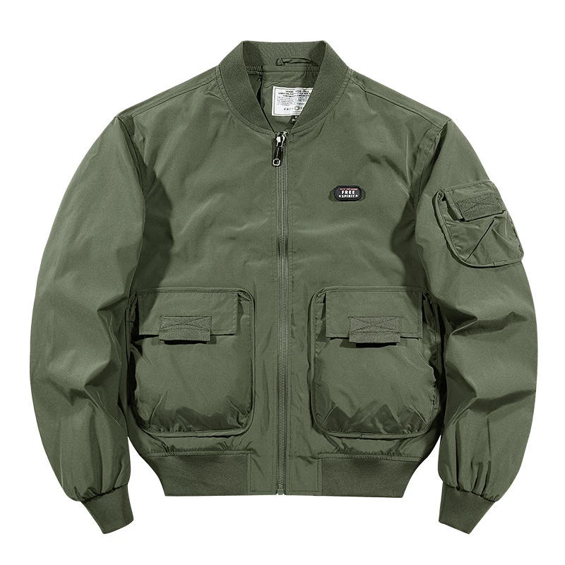立领春秋新款秋冬飞行夹克春季时尚飞行员休闲外套美式户外工装服
