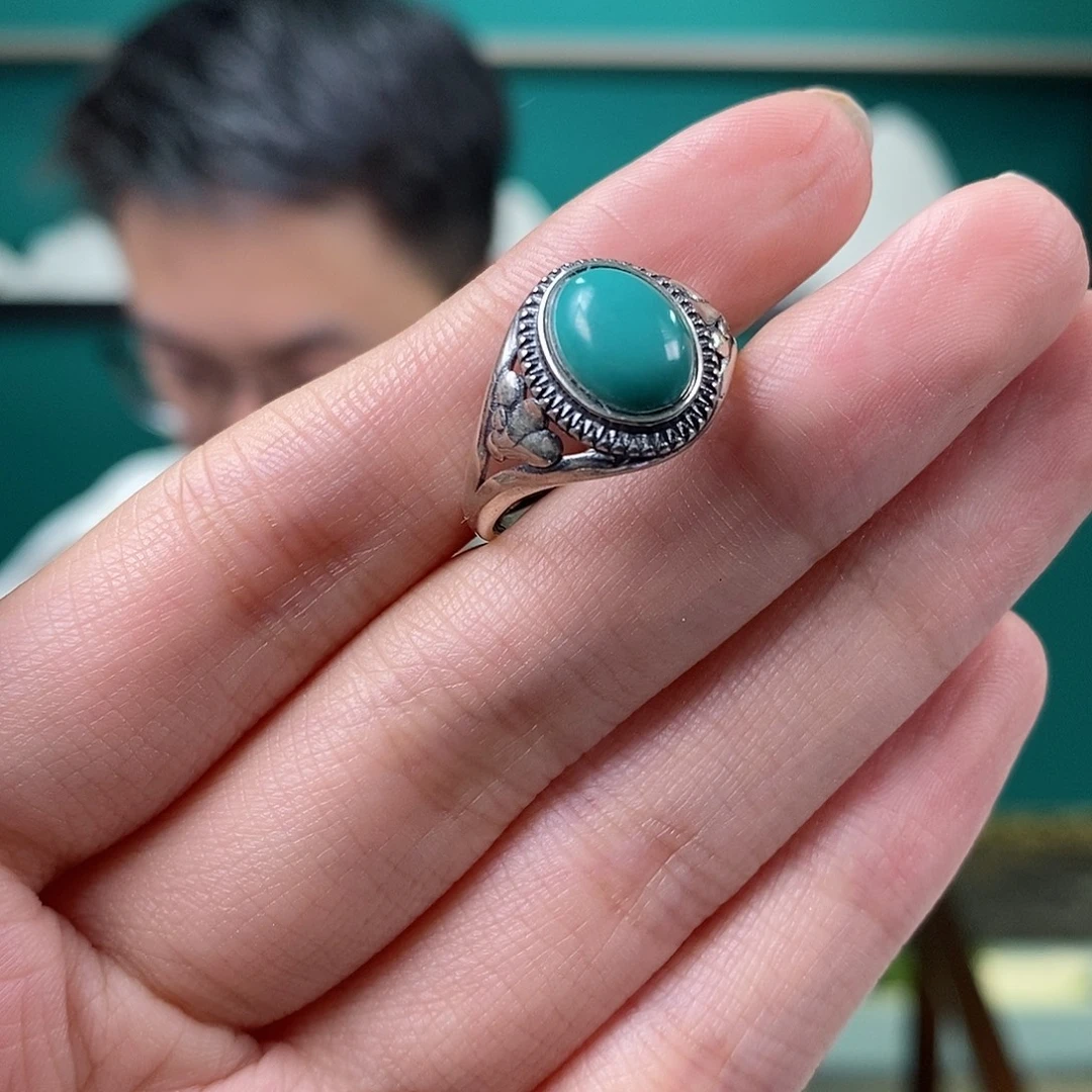 绿松石银S925镶嵌珠宝奇石50