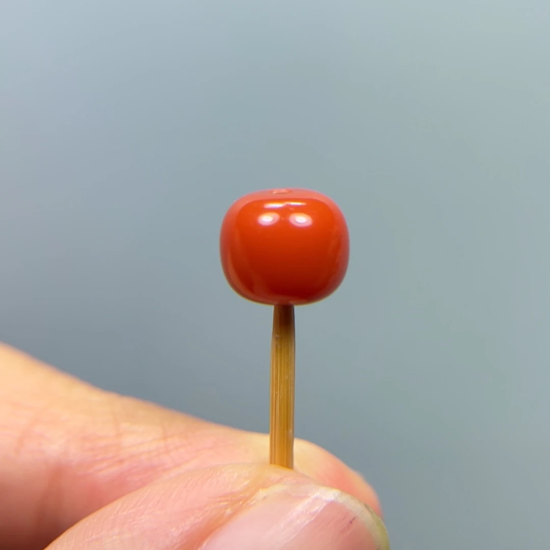 南红玛瑙柿子红老型珠8mm+未镶嵌