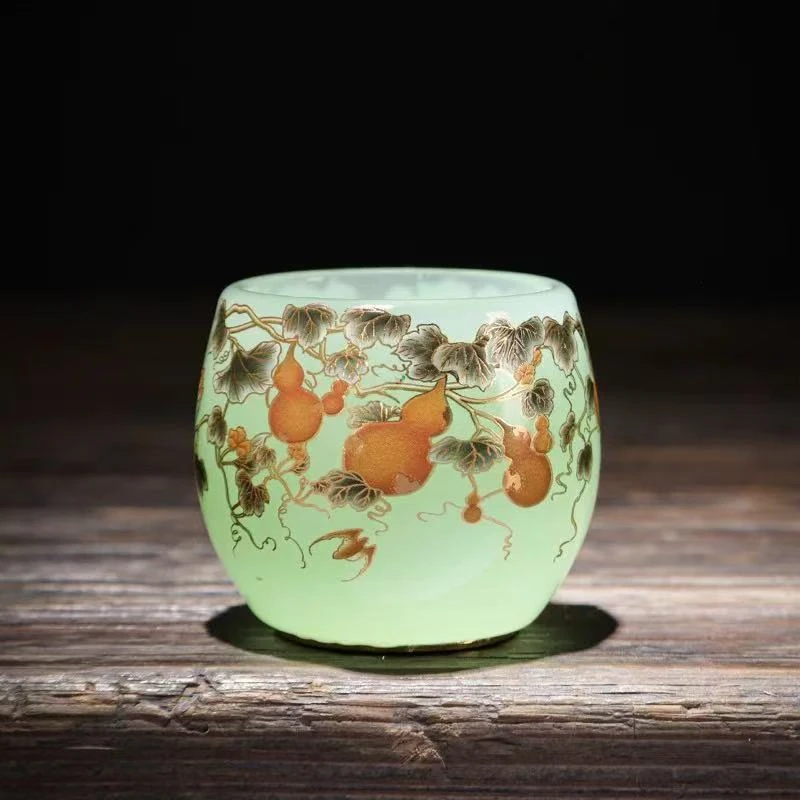 官方正品《葫芦万代》汝青琉璃主人杯家用
