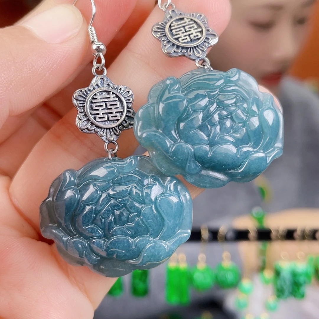 翡翠未镶嵌耳饰饰品