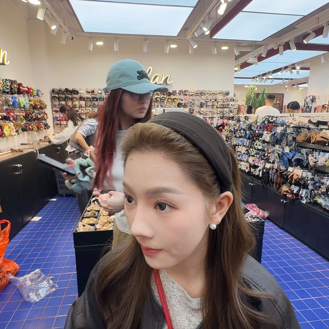 布艺铁合金深咖色发箍新款