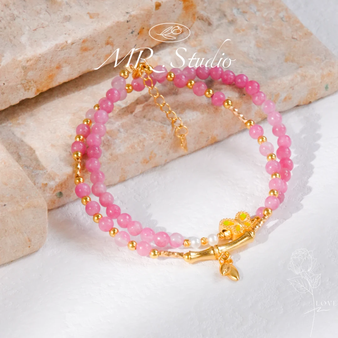 木润【樱花雨】S925银天然樱花雨双圈