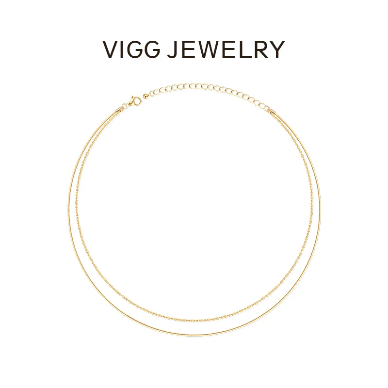 VIGG 铜合金项链 鎏金项链 小众个性素款叠戴