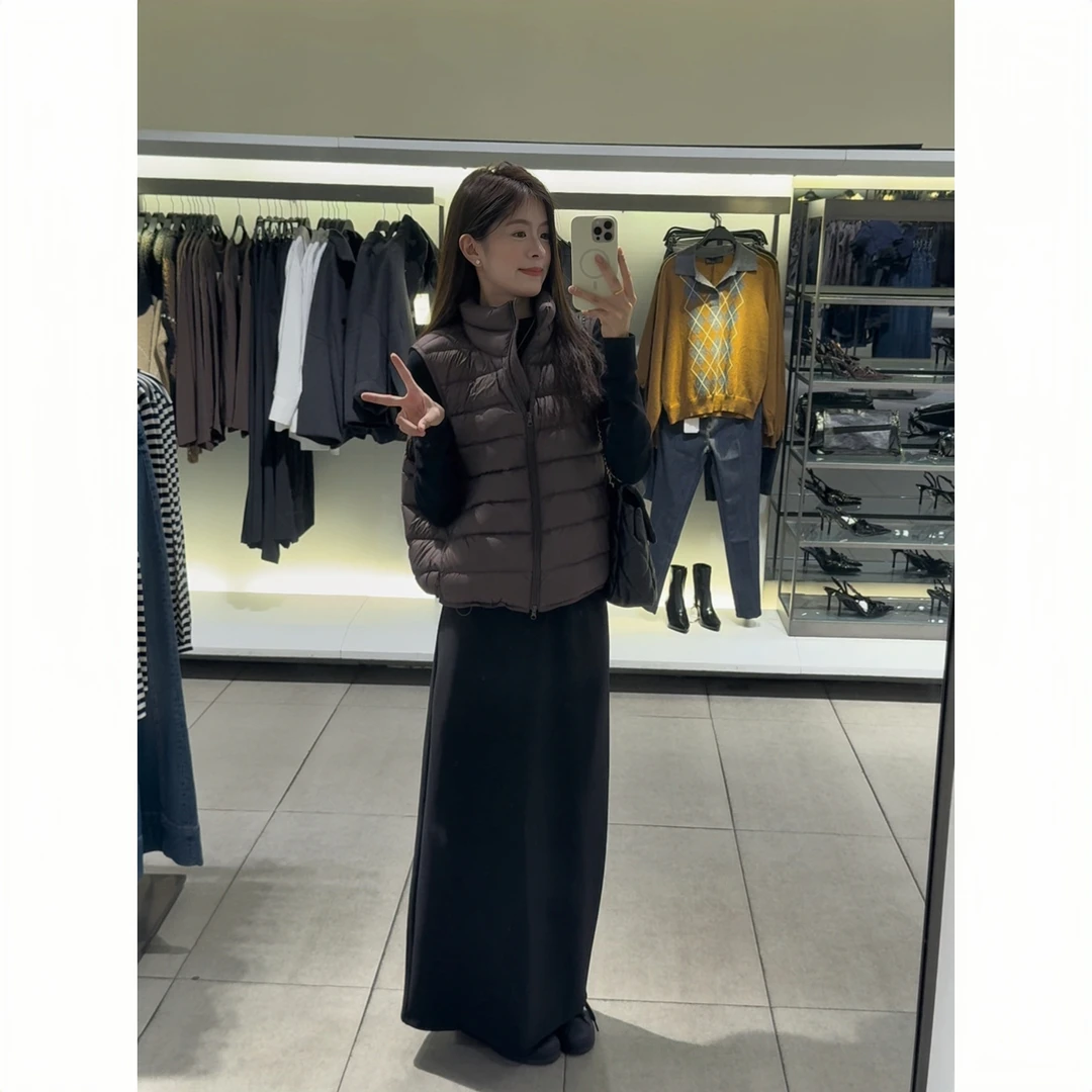 【赫拉小姐】加长气质百搭显瘦直筒垂感高腰后开叉半身裙25041