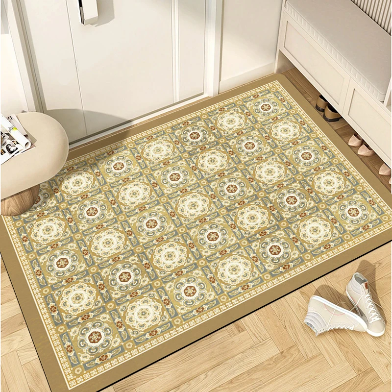 【全尺寸】欧式轻奢地垫大别墅入户门垫防滑吸水满铺地毯家用