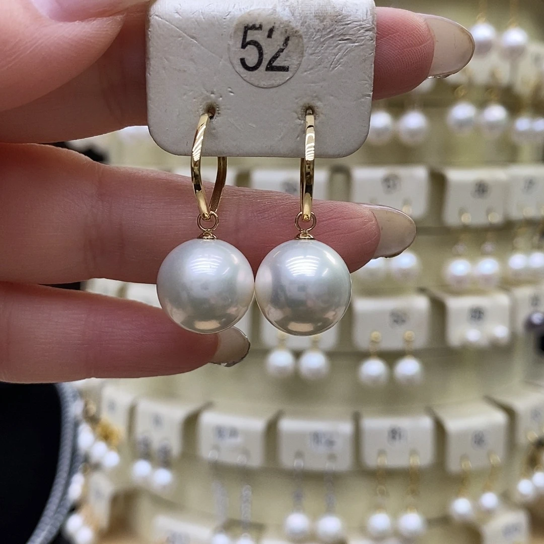 淡水珍珠耳饰18K金镶嵌