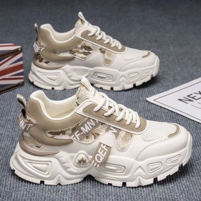 如男鞋2025新款秋季网面透气运动休闲厚底潮鞋软底老爹鞋YB526