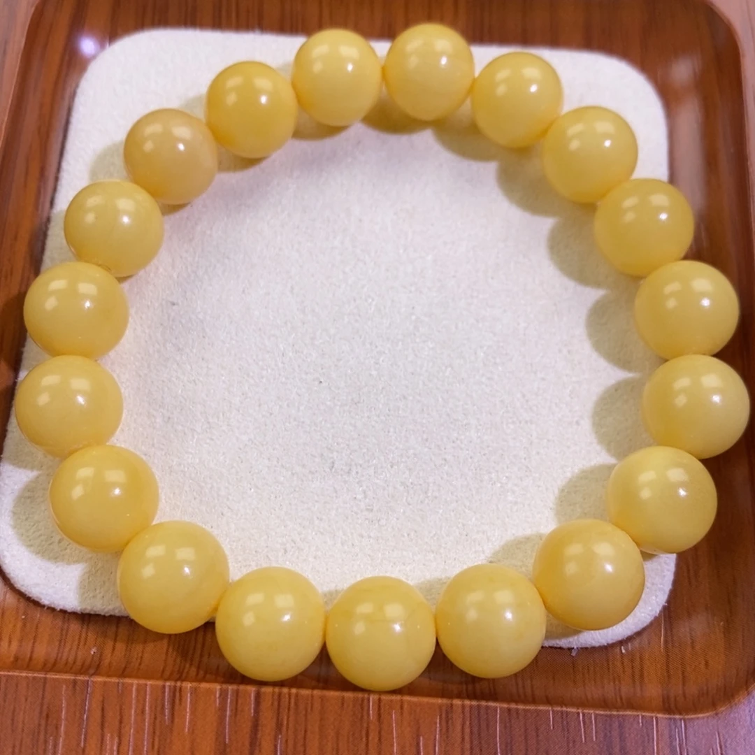 琥珀未镶嵌手链俄料天然蜜蜡手串10.5mm