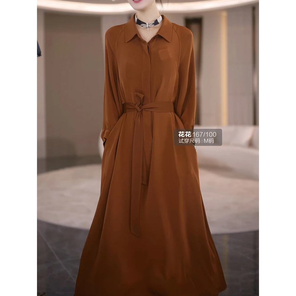 时尚气质法式高级贵气显瘦连衣裙2025秋季新款收腰减龄百搭A字裙