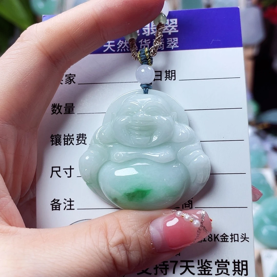 翡翠未镶嵌颈饰佛公32