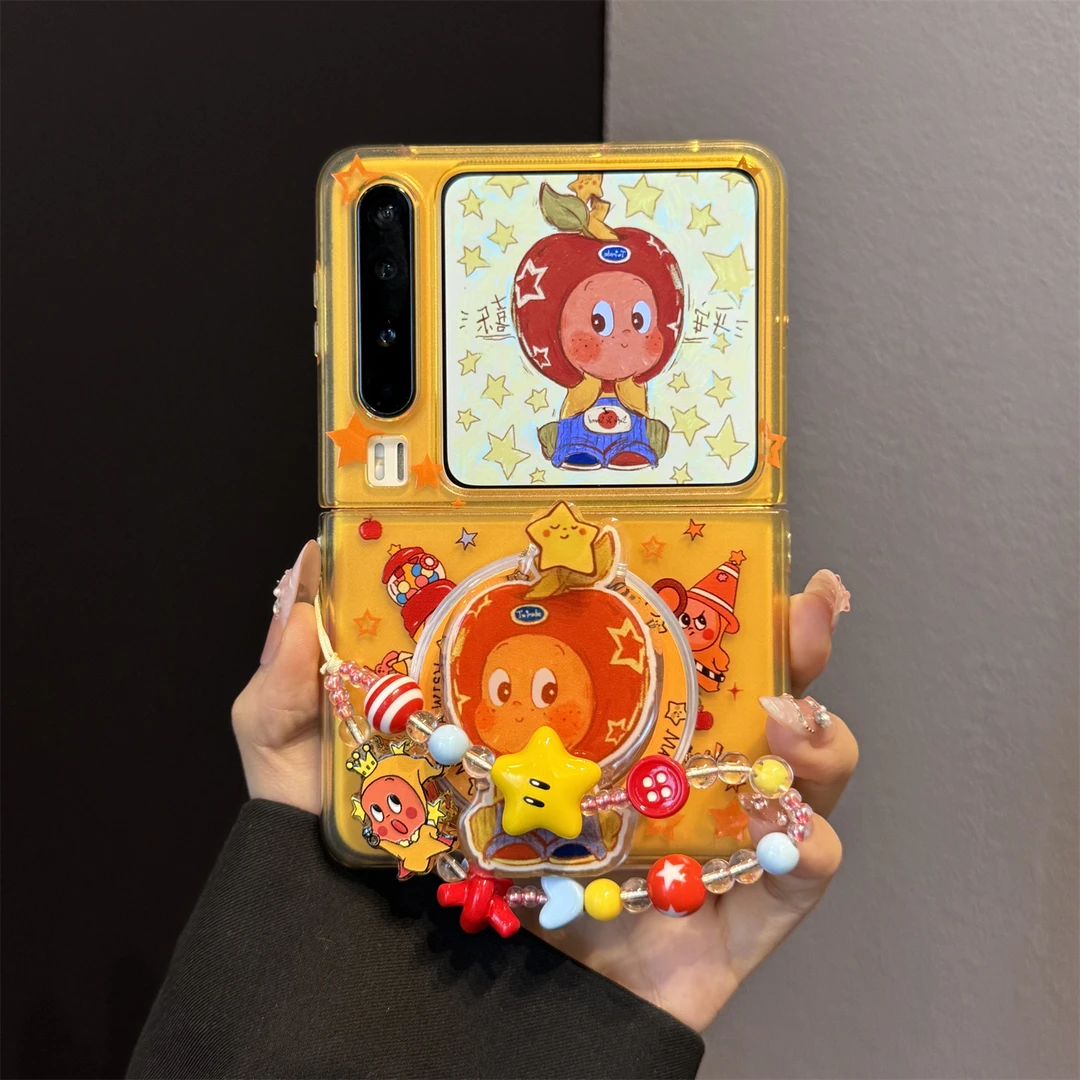 适用华为purax典藏版折叠屏手机壳pocket2头套旋转星星人磁吸支架