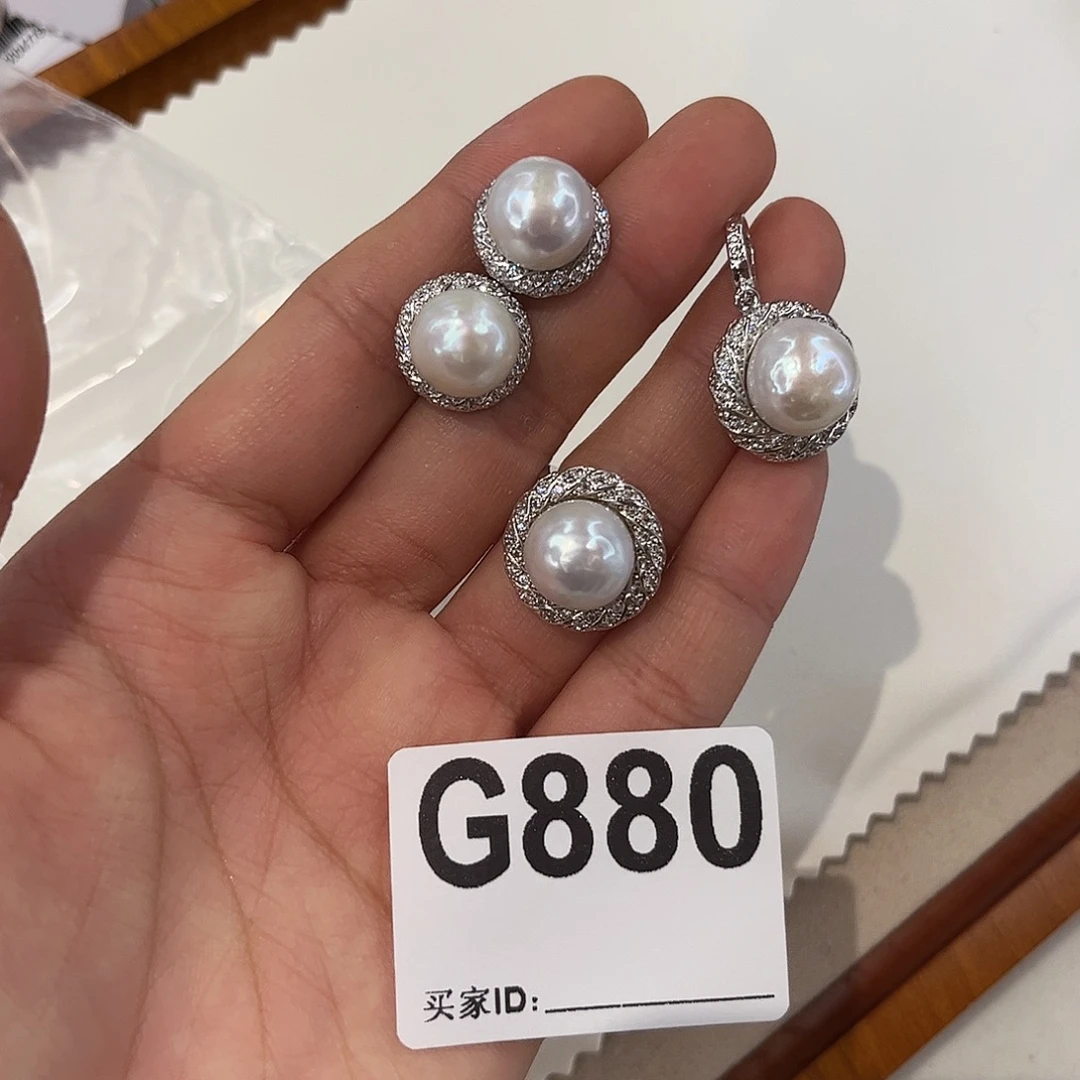 淡水珍珠耳饰合金