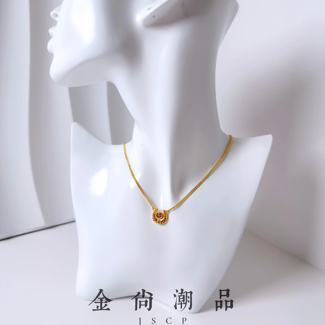 【美杜莎之眼】足金999时尚5G无氰彩宝复古百搭轻奢项链