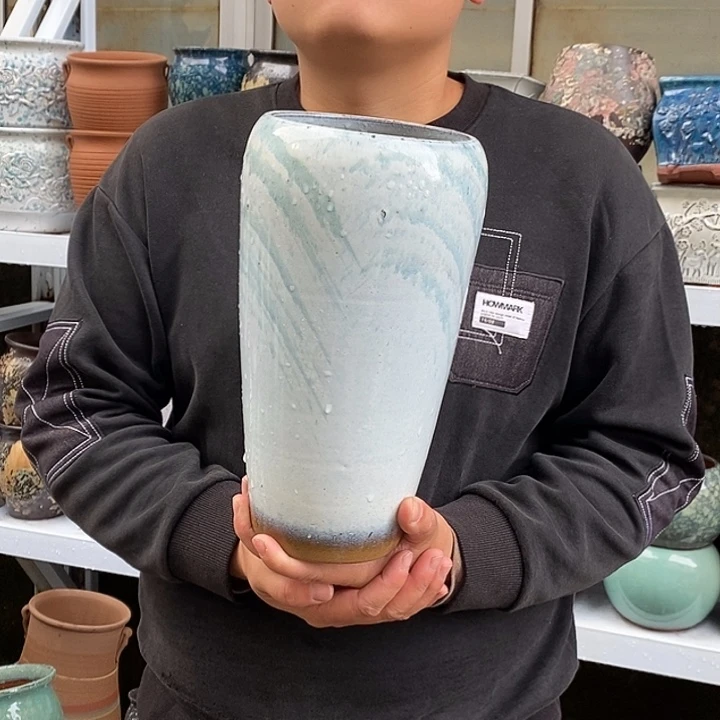 紫砂花盆口13高27瑕疵