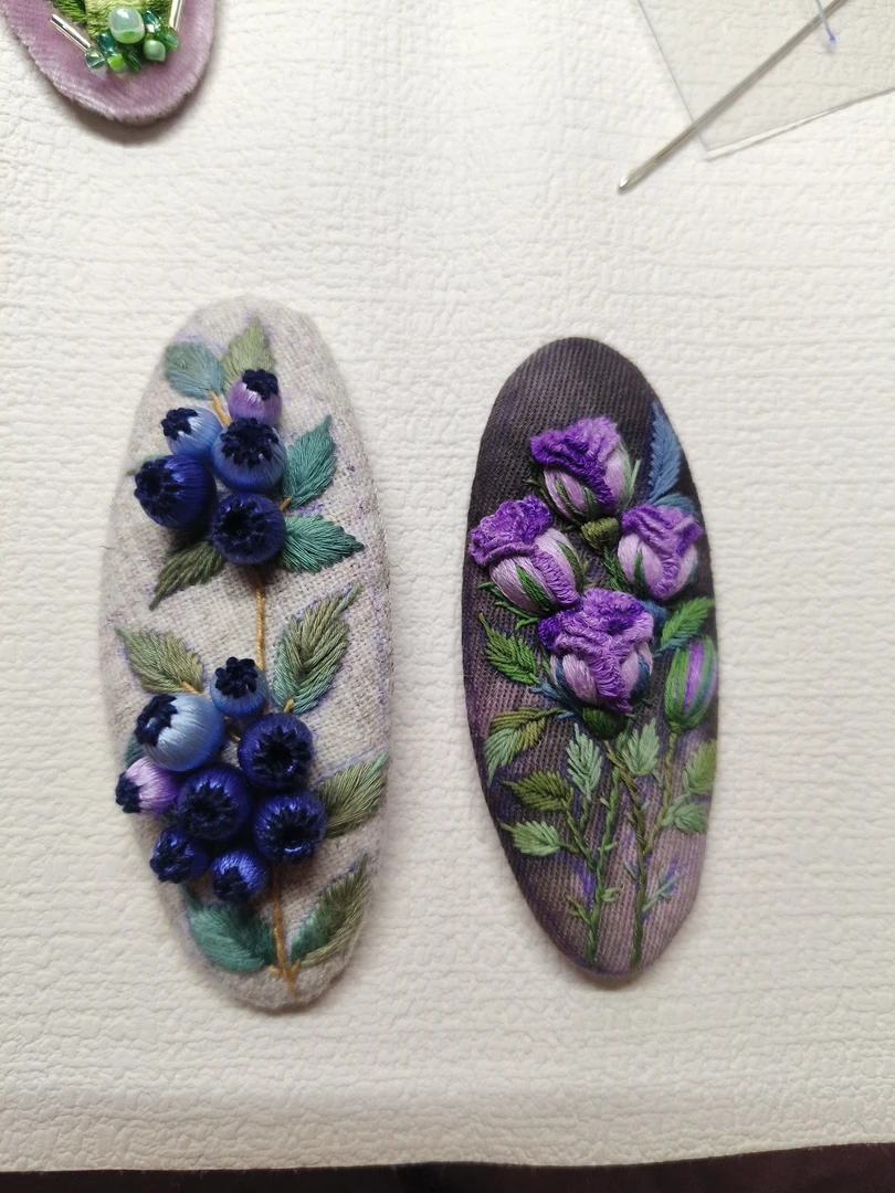 发夹蓝莓，酒杯玫瑰复古纯手工