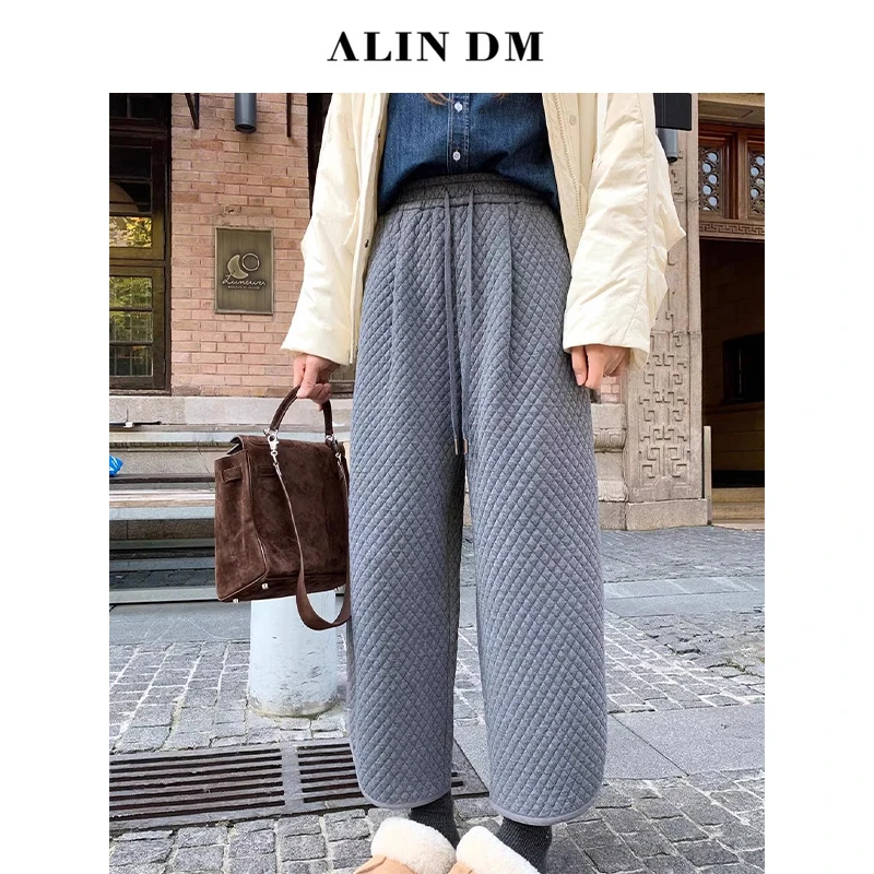 【ALINDM年中大清仓】大码胖mm高腰显瘦休闲夹棉松紧气球裤-AS26052