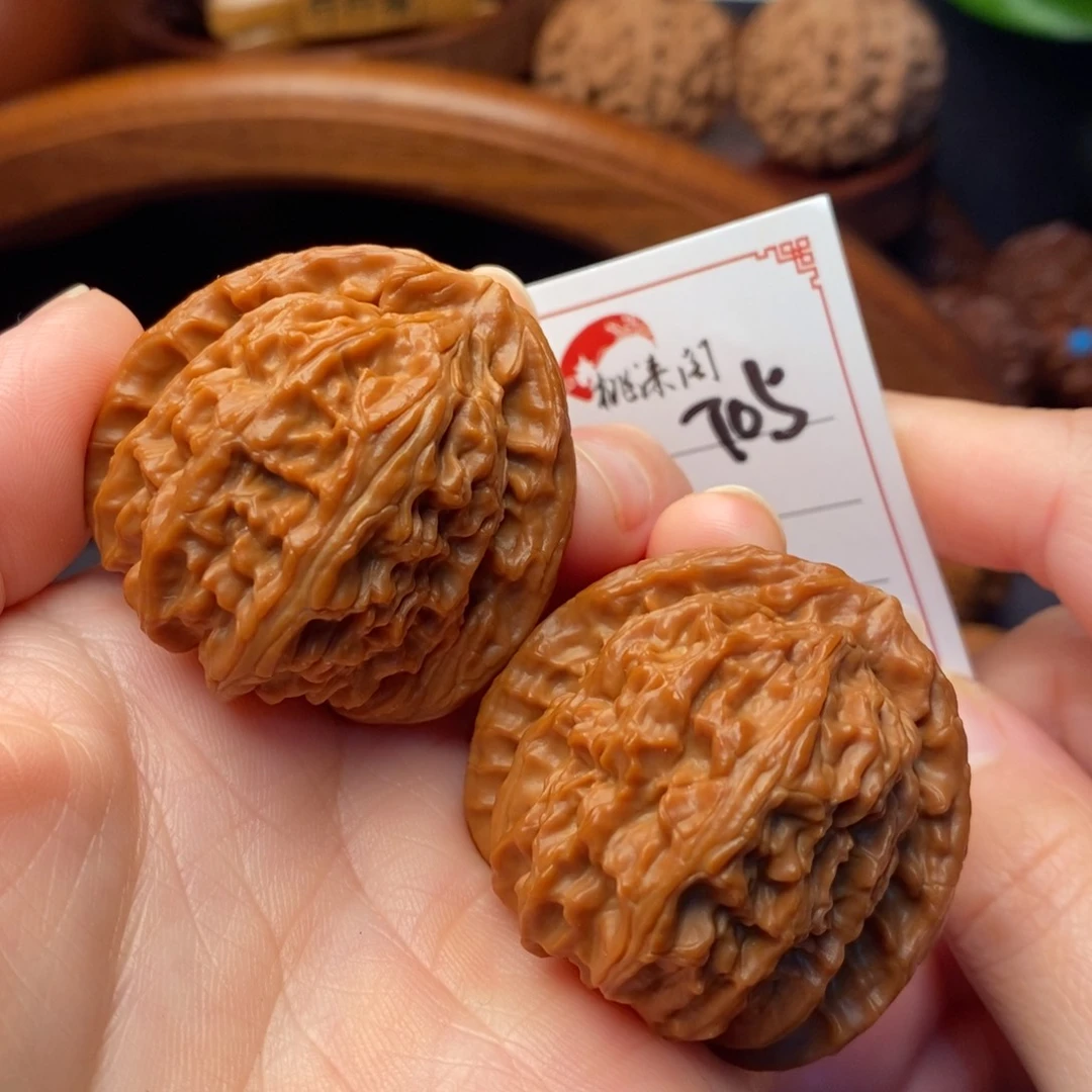 把件文玩核桃705号41大肚三角白