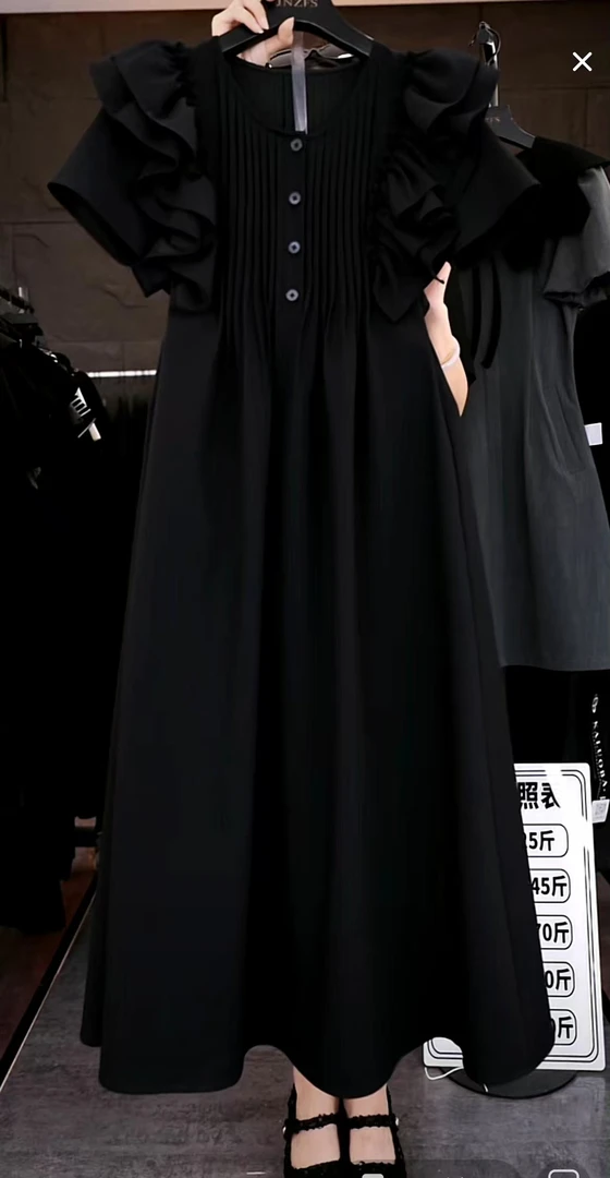 【原创大码设计师款】2025夏季新款气质时尚长款连衣裙6173