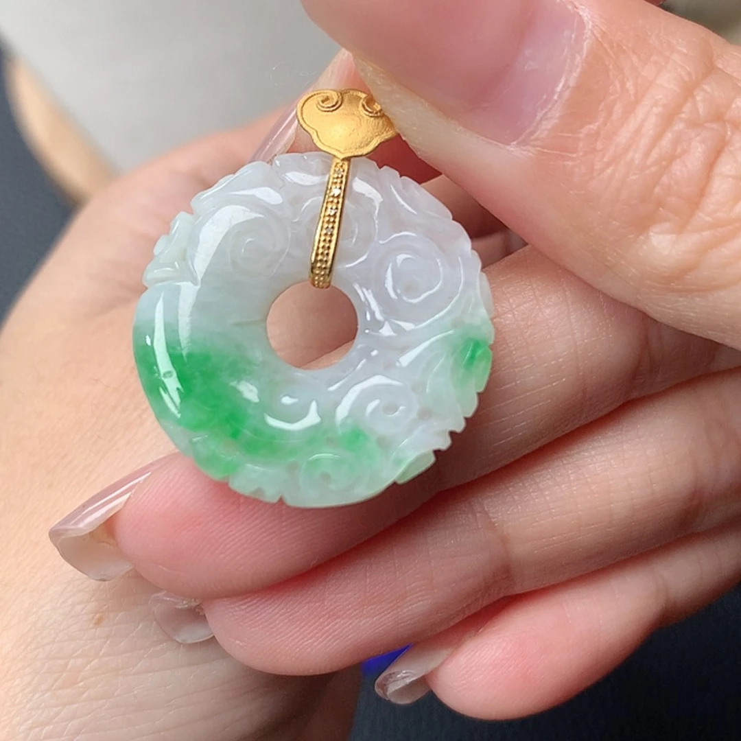 【闪购商品】翡翠吊坠(赠链)18K金镶嵌