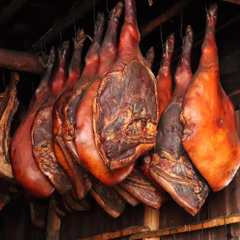 【烟熏大火腿】一个10斤左右腊肘子古法工艺熏制