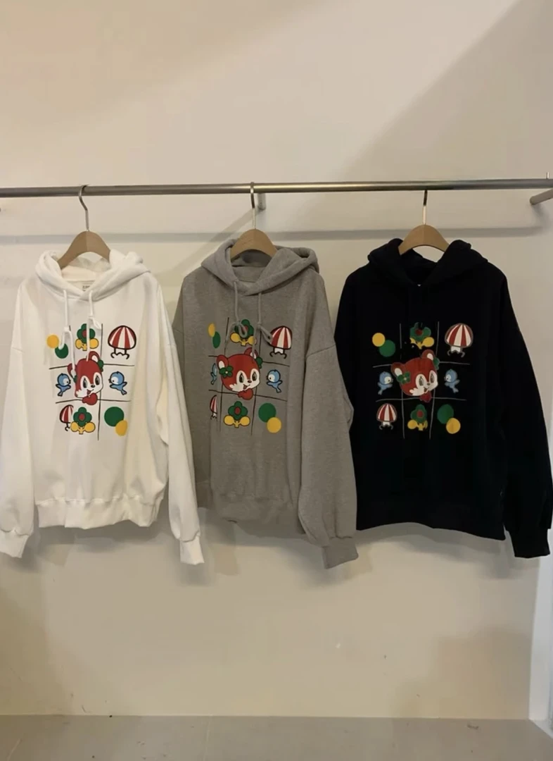 韩国东大门蘑菇卡通加绒卫衣No退换