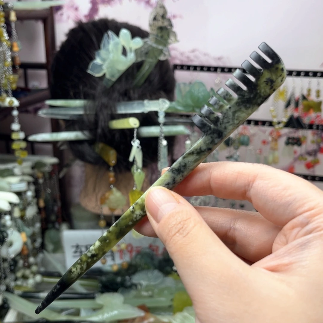 岫玉未镶嵌发饰长度17.5厘米左右