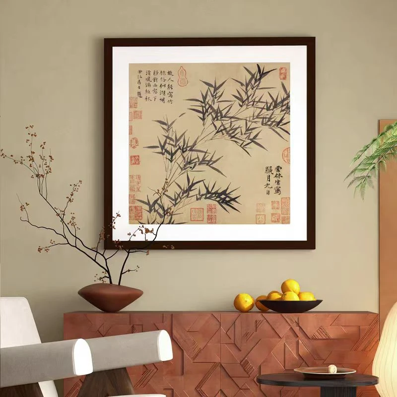 实木装饰画《墨竹图》，客厅，书房，茶室，玄关装饰画