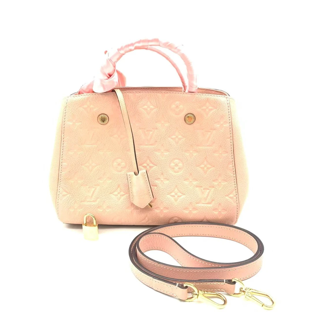 95新 LouisVuitton/路易威登 粉色印花蒙田bb单肩包
