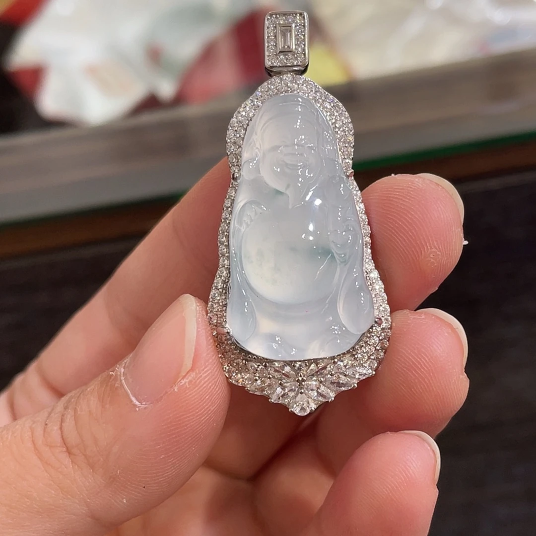 翡翠银S925镶嵌吊坠(不含链)