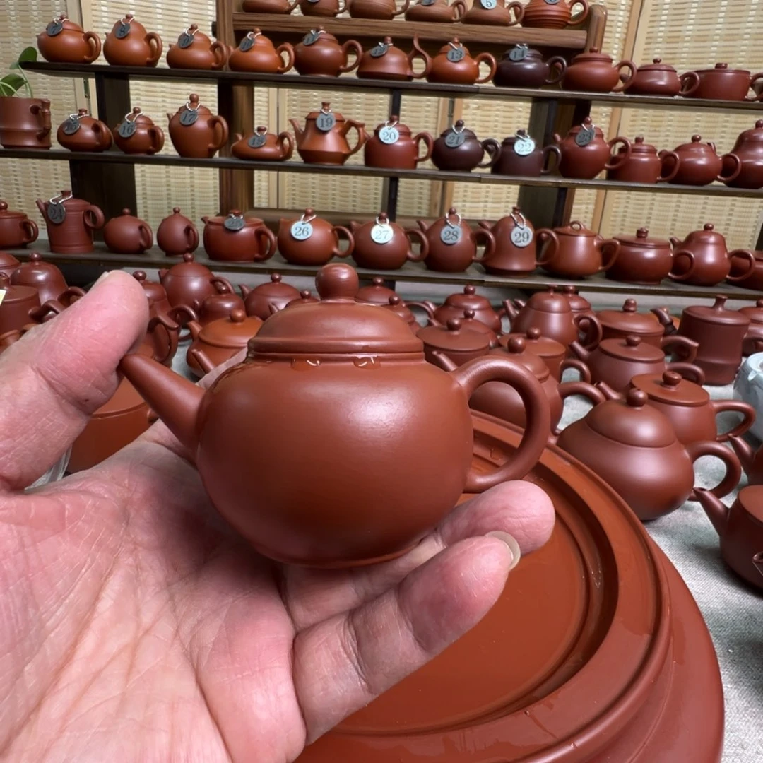 我***贝茶壶紫砂潮州手拉朱泥壶，微瑕不退换