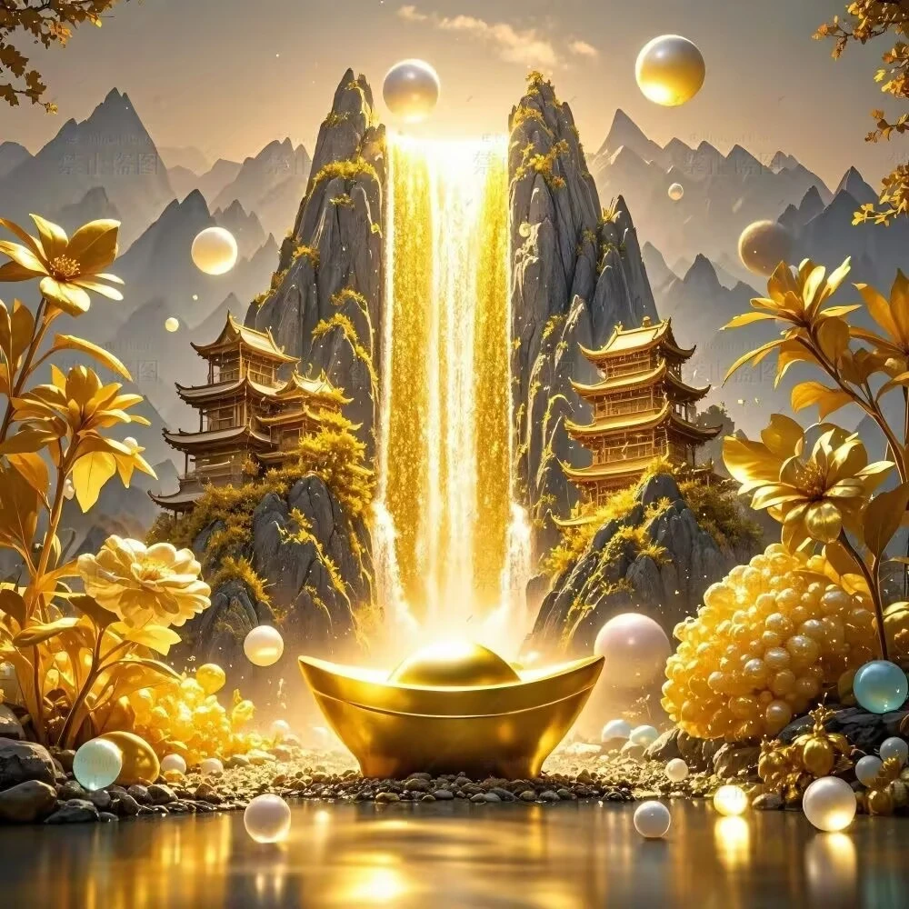 背靠金山玄关客厅自粘装饰画主卧简约现代贴画房间背景墙壁画墙纸