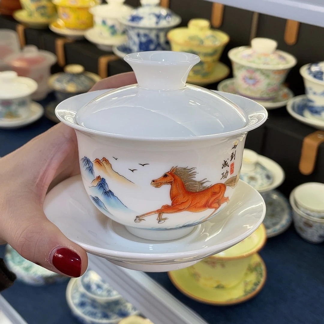 陶景德陶瓷盖碗茶具