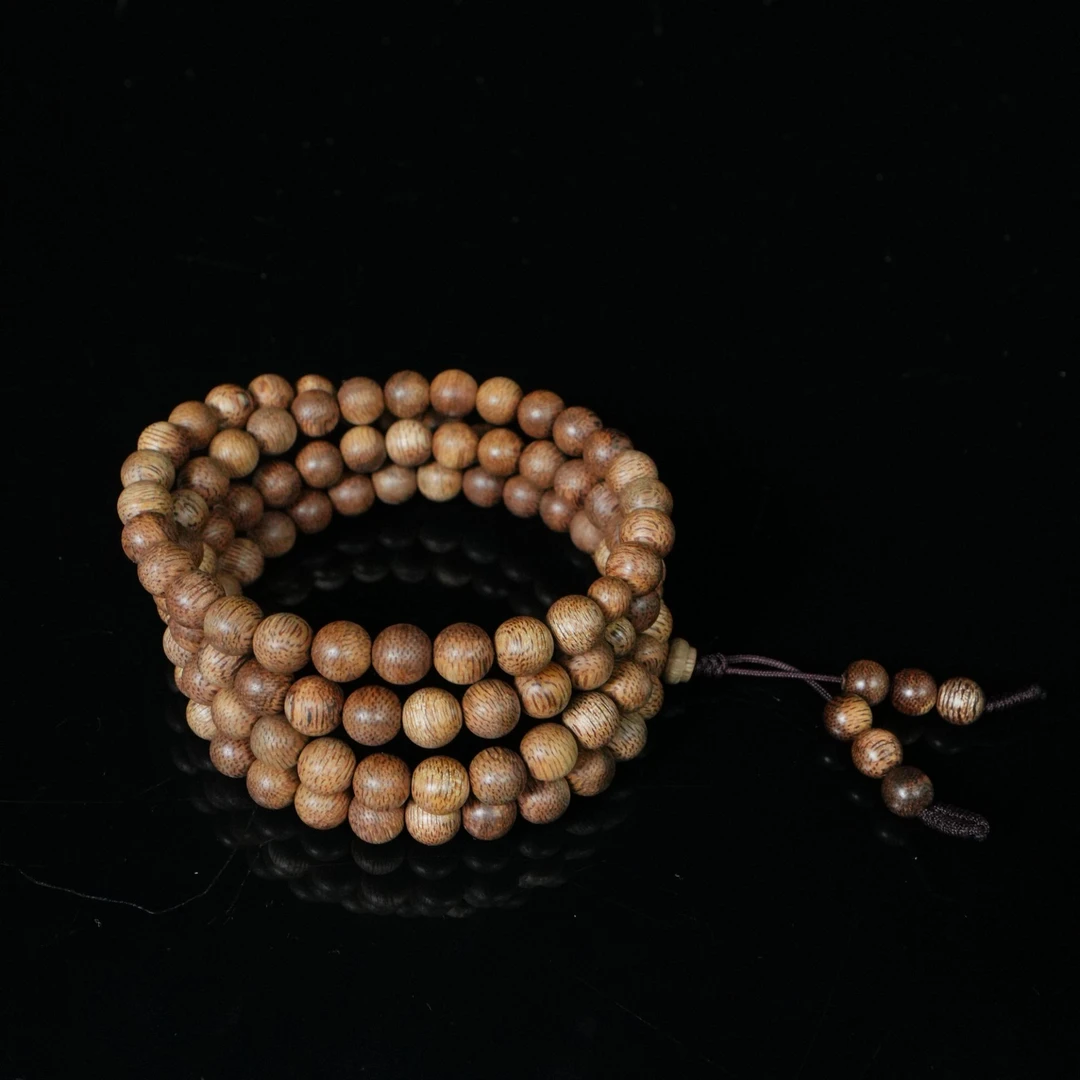 A5612 老西马沉香粗纹蛇皮纹念珠 0.7x108 14.5g